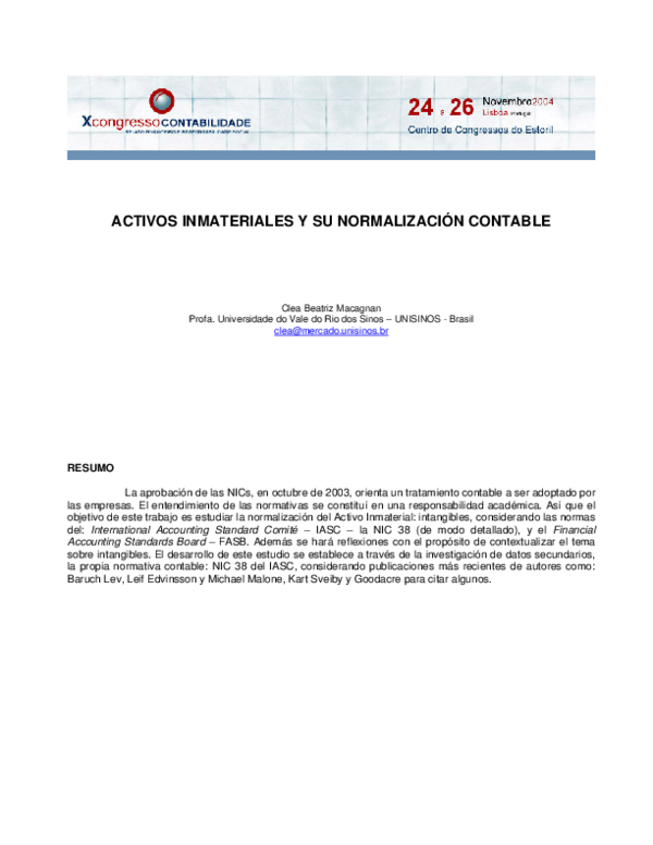 (PDF) Activos inmateriales y su normalización contable
