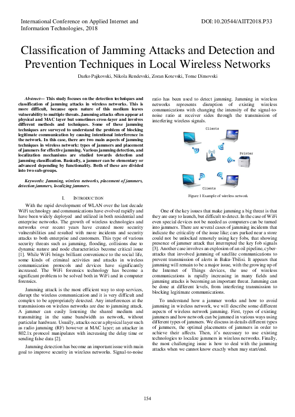 (PDF) Classification of Jamming Attacks and Detection and Prevention