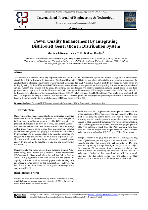 (PDF) Power Quality Enhancement by Integrating Distributed Generation ...