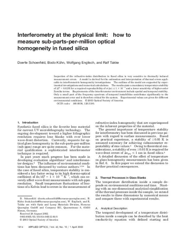 (PDF) Interferometry at the Physical Limit: How to Measure Sub-Parts ...