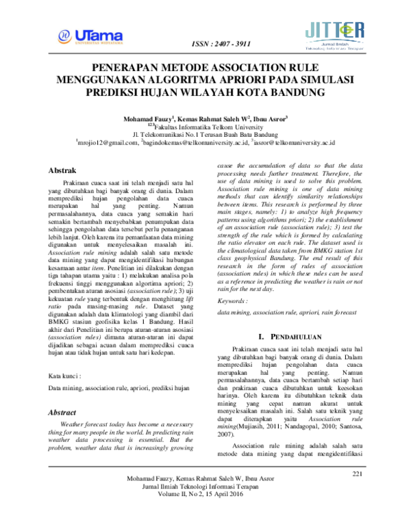 (PDF) Penerapan Metode Association Rule Menggunakan Algoritma Apriori ...