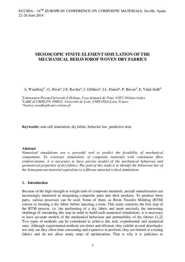 (PDF) Mesoscopic finite element simulation of the mechanical behavior ...