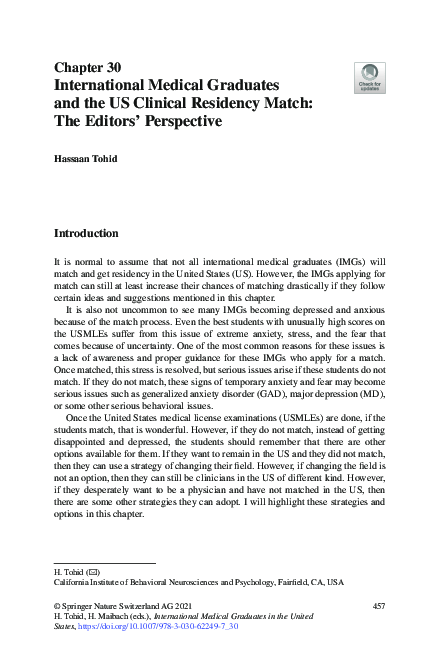 (PDF) International Medical Graduates and the US Clinical Residency ...