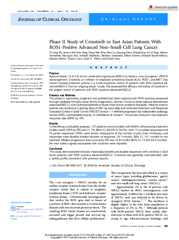 (PDF) Phase II Study of Crizotinib in East Asian Patients With ROS1 ...