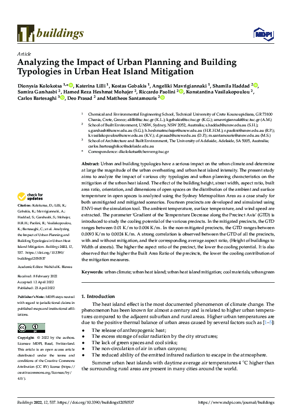 (PDF) Analyzing the Impact of Urban Planning and Building Typologies in ...