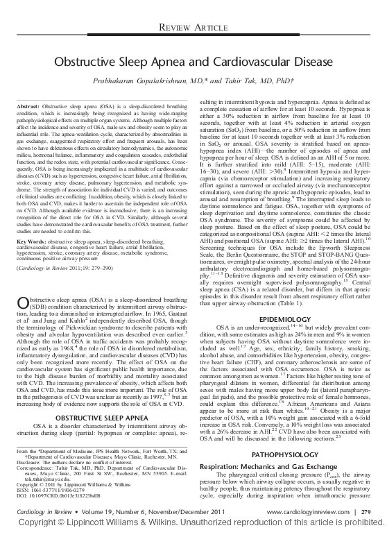 (PDF) Obstructive sleep apnea and cardiovascular disease in blacks: A ...