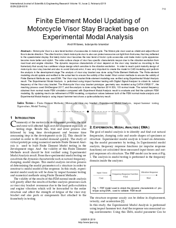 (PDF) Finite Element Model Updating of Motorcycle Visor Stay Bracket ...