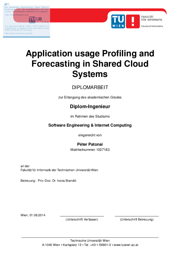 (PDF) Application usage profiling and forecasting in shared cloud systems