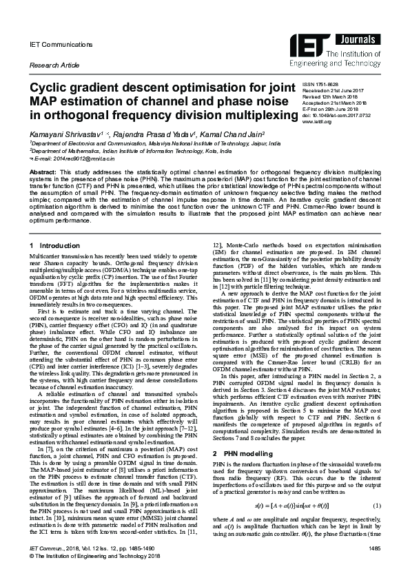 (PDF) Cyclic gradient descent optimisation for joint MAP estimation of ...