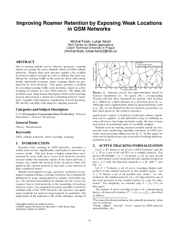 PDF) Improving roamer retention by exposing weak locations in GSM