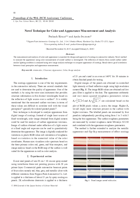 (PDF) Novel Technique for Color and Appearance Measurement and Analysis