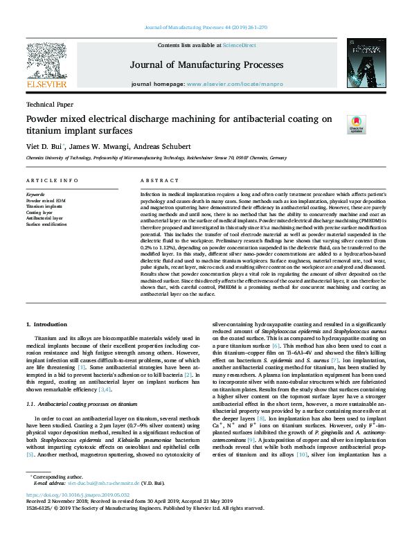 (PDF) Powder mixed electrical discharge machining for antibacterial ...