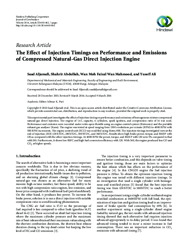 (PDF) The Effect of Injection Timings on Performance and Emissions of ...