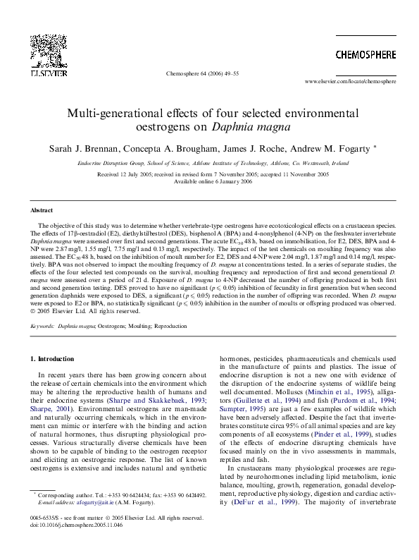 (PDF) Multi-generational effects of four selected environmental ...