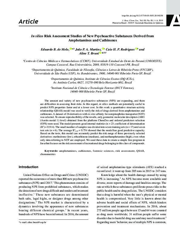 (PDF) In silico Risk Assessment Studies of New Psychoactive Substances ...
