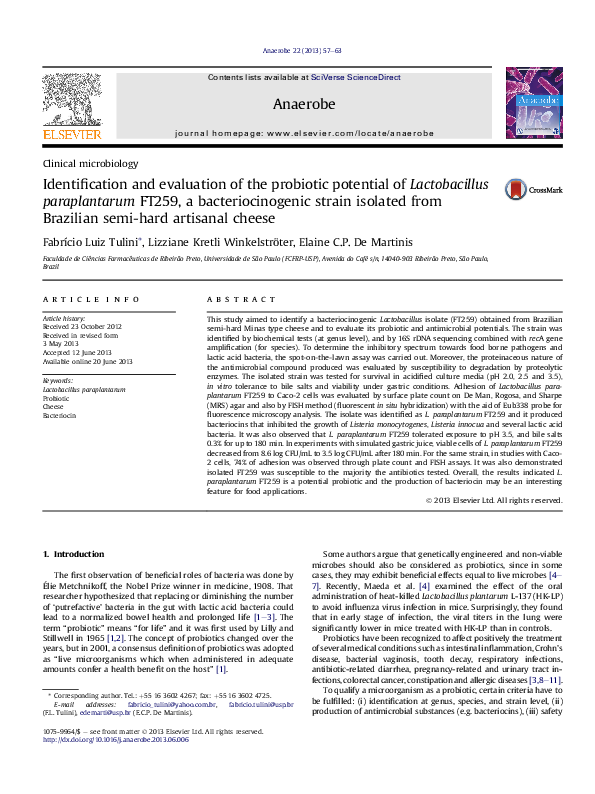(PDF) Identification and evaluation of the probiotic potential of ...