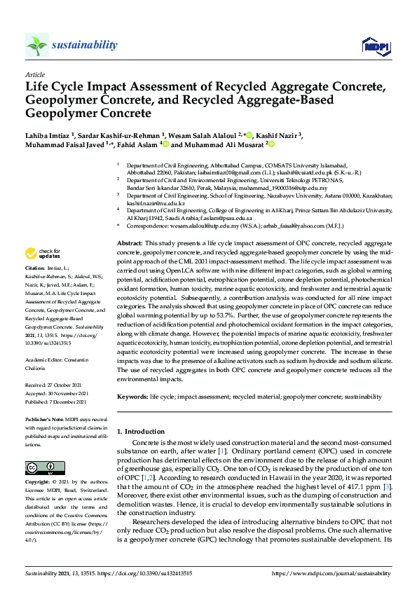 (PDF) Life Cycle Impact Assessment of Recycled Aggregate Concrete ...