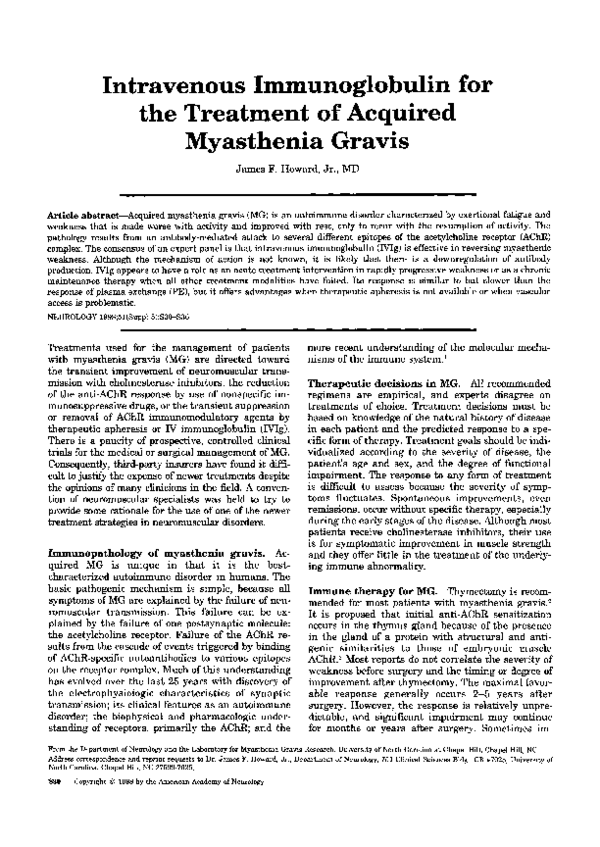 (PDF) Intravenous Immunoglobulin for the Treatment of Acquired ...