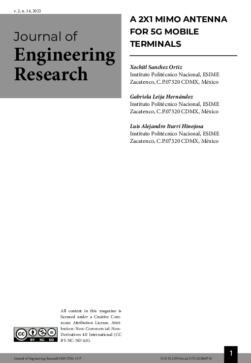 (PDF) A 2X1 MIMO ANTENNA FOR 5G MOBILE TERMINALS (Atena Editora)