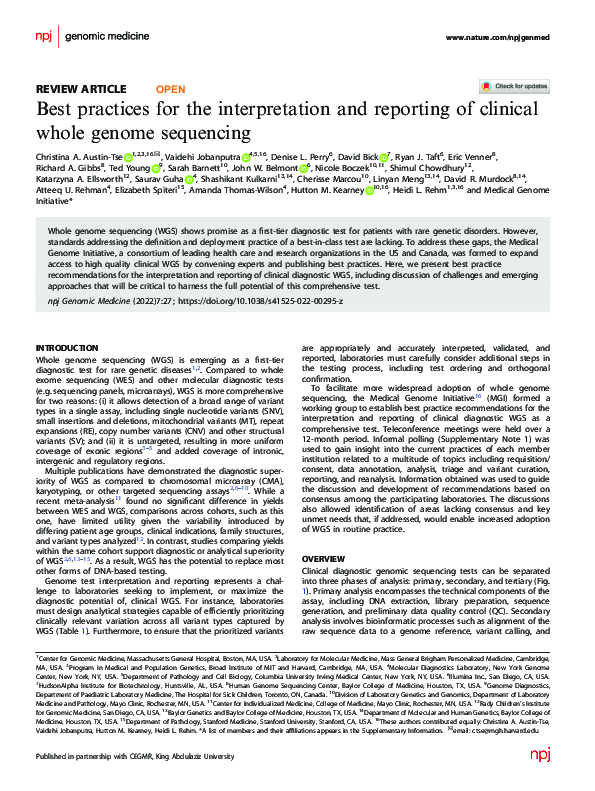 (PDF) Best practices for the interpretation and reporting of clinical ...