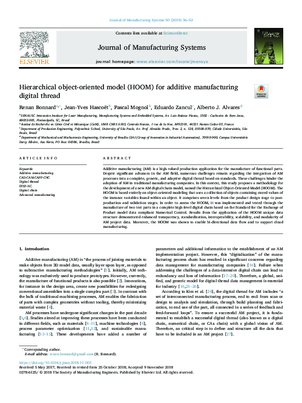 (PDF) Hierarchical object-oriented model (HOOM) for additive ...
