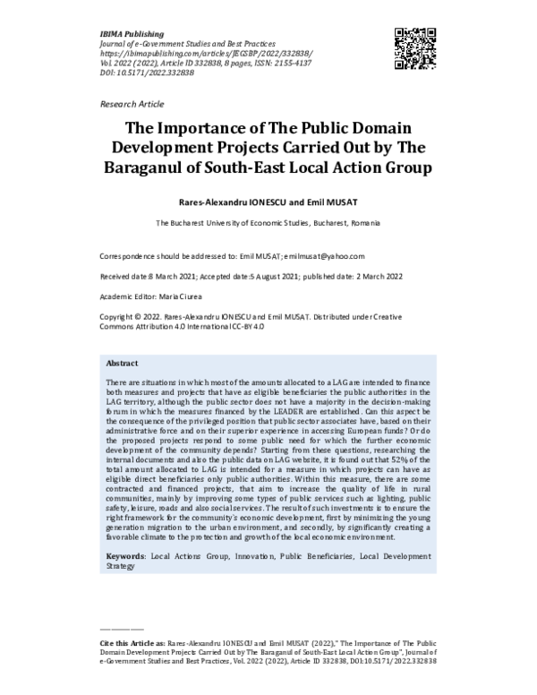 PDF) The Importance of The Public Domain Development Projects 