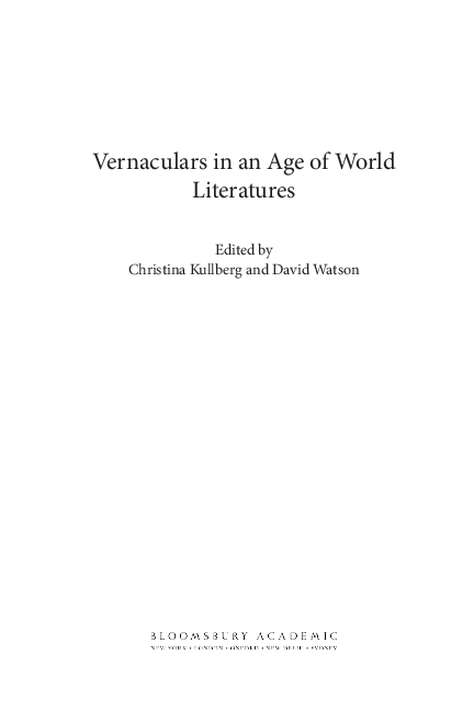 (PDF) Chapter 9: Vernacular imagination and exophone reconfiguration in ...