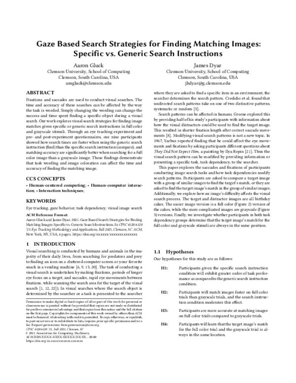 (PDF) Gaze Based Search Strategies for Finding Matching Images ...