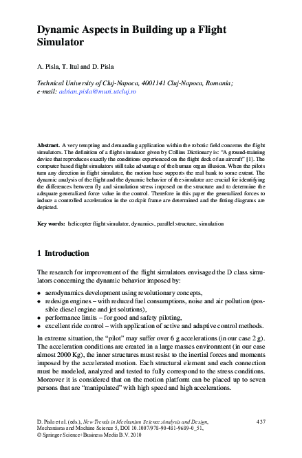 (PDF) Dynamic Aspects in Building up a Flight Simulator
