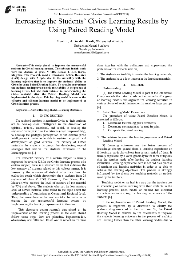 (PDF) Increasing the Students’ Civics Learning Results by Using Paired ...