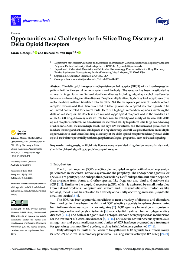 (PDF) Opportunities and Challenges for In Silico Drug Discovery at ...