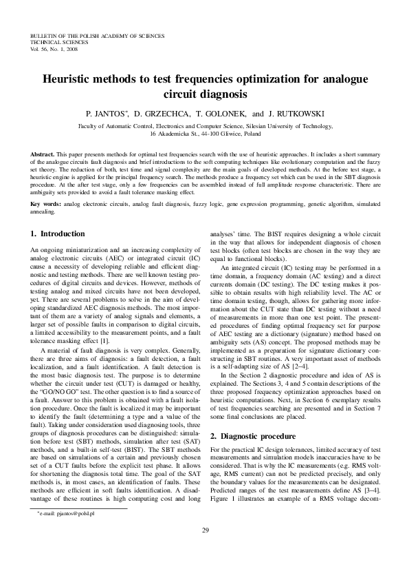 (PDF) Heuristic methods to test frequencies optimization for analogue ...