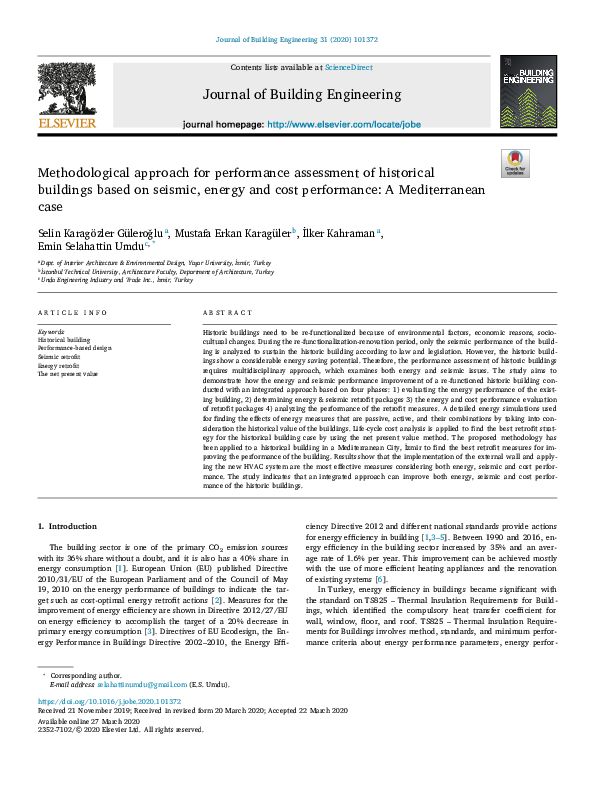 (PDF) Methodological approach for performance assessment of historical ...