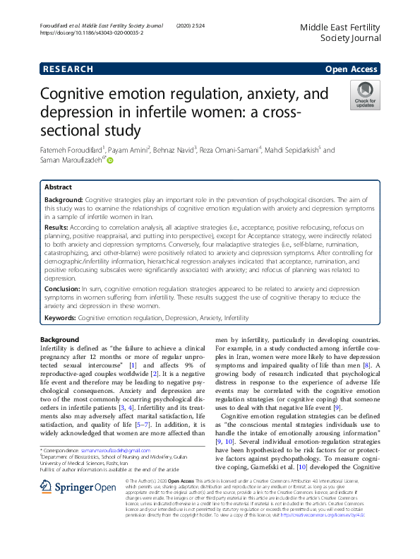(PDF) Cognitive emotion regulation, anxiety, and depression in ...