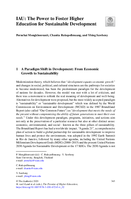 (PDF) IAU: The Power to Foster Higher Education for Sustainable Development