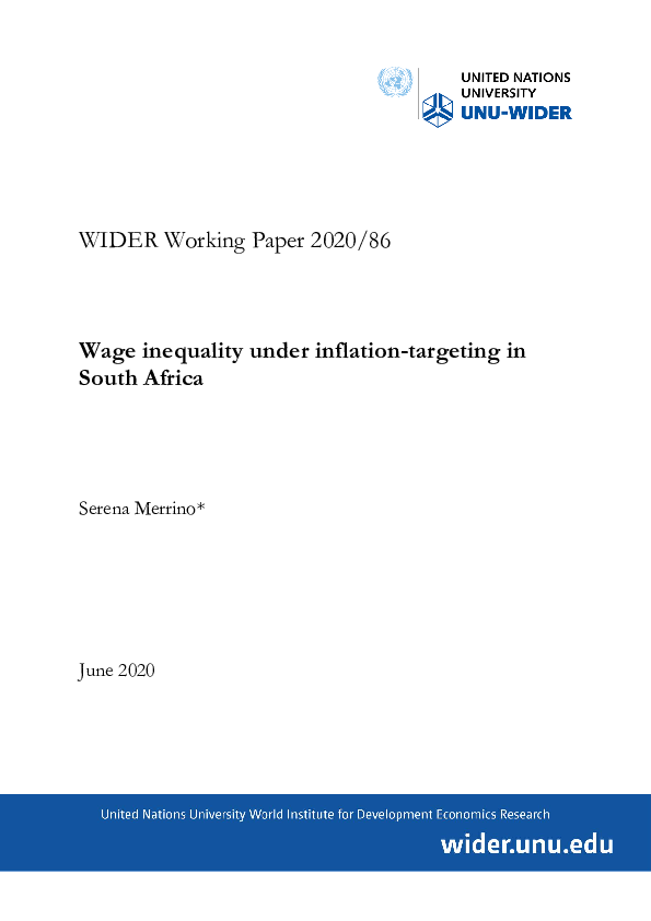 (PDF) Wage inequality under inflation-targeting in South Africa