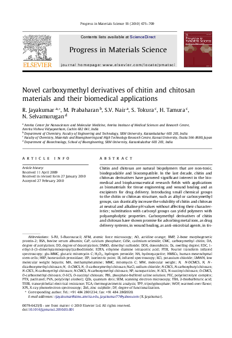 (PDF) Novel carboxymethyl derivatives of chitin and chitosan materials ...