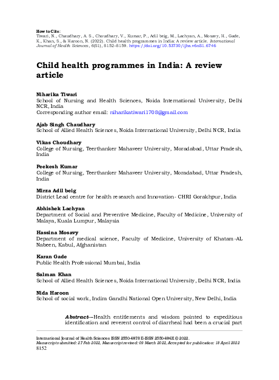 (PDF) Child health programmes in India Abhishek Lachyan Academia.edu