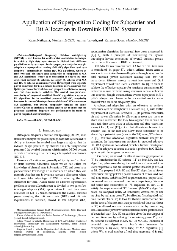 (PDF) Application of Superposition Coding for Subcarrier and Bit ...