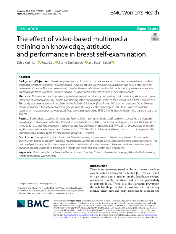 (PDF) The effect of video-based multimedia training on knowledge ...