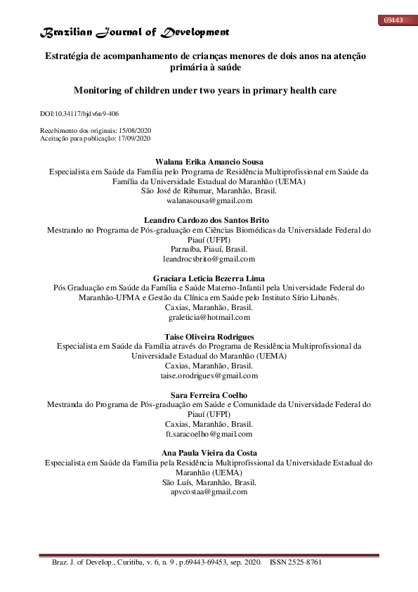 (PDF) Estratégia De Acompanhamento De Crianças Menores De Dois Anos Na ...