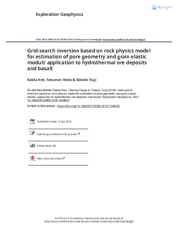 (PDF) Grid-search inversion based on rock physics model for estimation ...