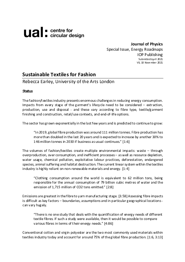 (PDF) Sustainable Textiles for Fashion