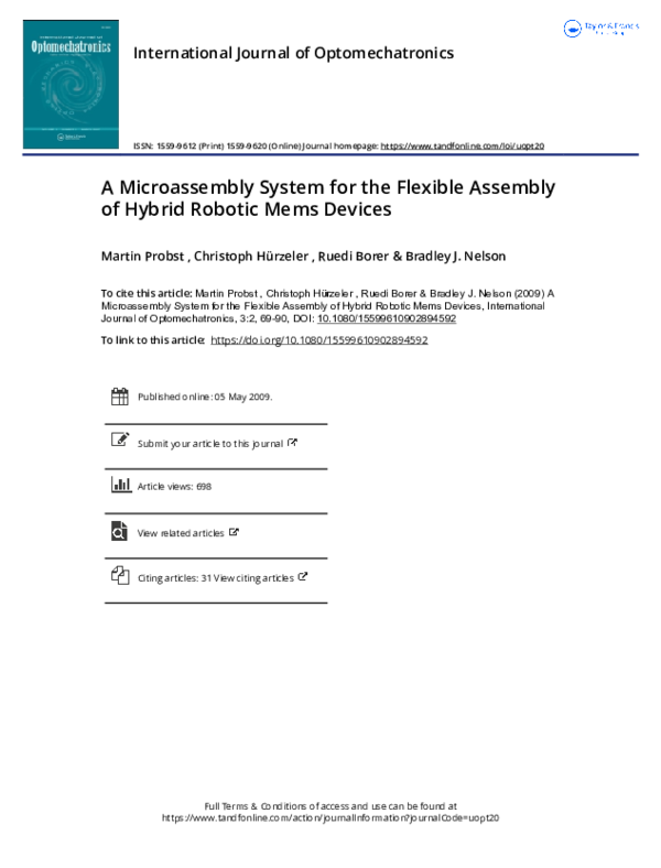 (PDF) A Microassembly System for the Flexible Assembly of Hybrid ...