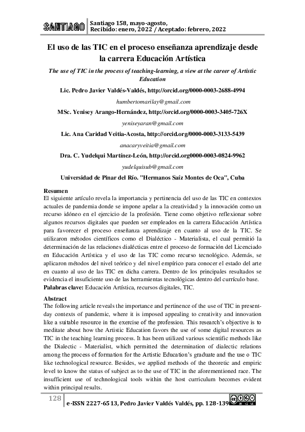 (PDF) El uso de las TIC en el proceso enseñanza aprendizaje desde la ...
