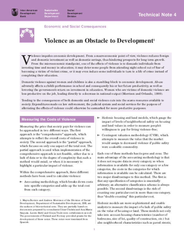 (PDF) Violence as an obstacle to development