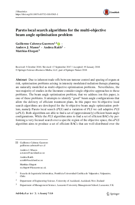 (PDF) Pareto local search algorithms for the multi-objective beam angle ...