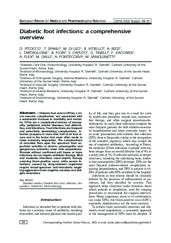 (PDF) Diabetic foot infections: a comprehensive overview