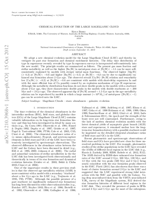 (PDF) Chemical Evolution of the Large Magellanic Cloud | Jose de ...