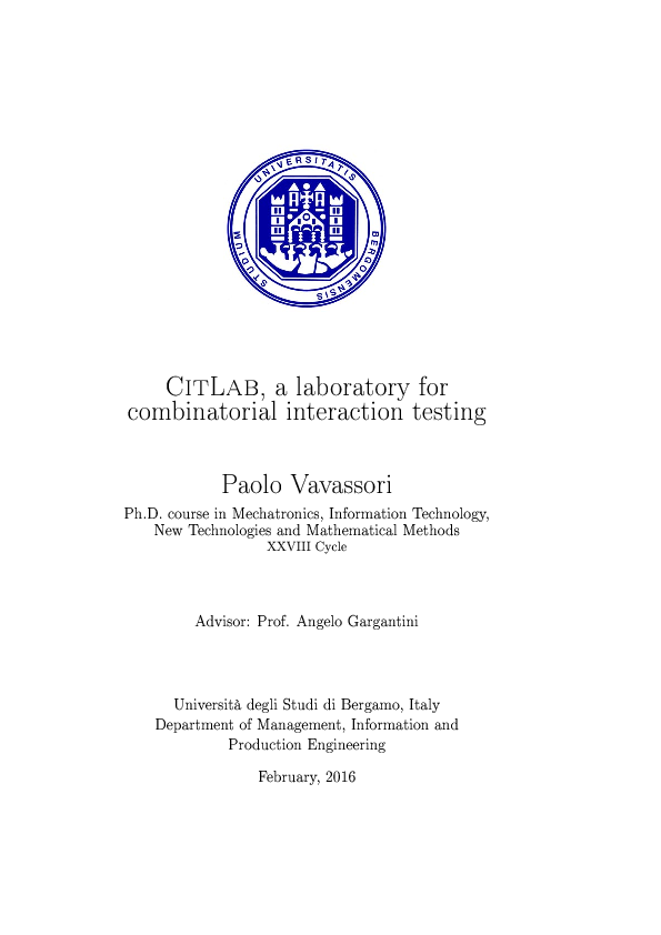 (PDF) CITLAB: A laboratory for combinatorial interaction testing